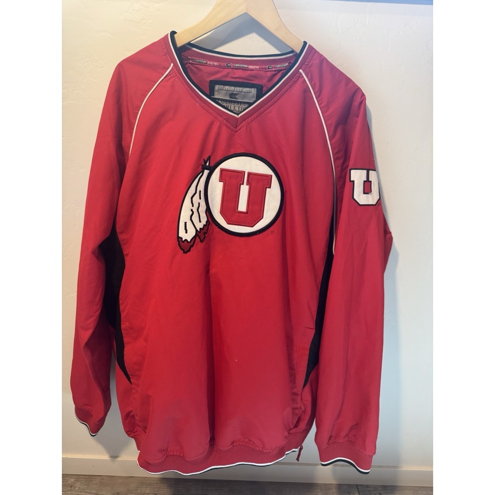 UTAH UTES Men's Pullover Size XL Colosseum Athletics Red Long Sleeve Sweater